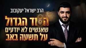 Thumbnail: man in a suit on the right, glowing Hebrew title with a padlock, dark night backdrop with a historic wall and moon behind.